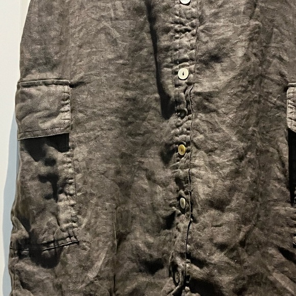 C&C California 💯 Linen Midi Cargo Utility Style Skirt - Picture 3 of 5